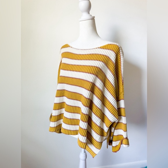 By Together Yellow Stripe Boxy Cotton Sweater - Picture 10 of 12